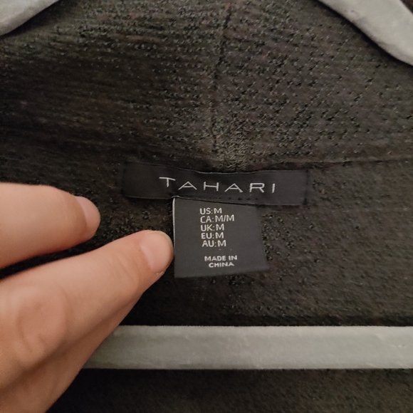 Tahari front drape cardigan army green - Picture 6 of 6